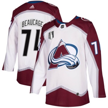 Authentic Adidas Youth Alex Beaucage Colorado Avalanche 2020/21 Away 2022 Stanley Cup Final Patch Jersey - White
