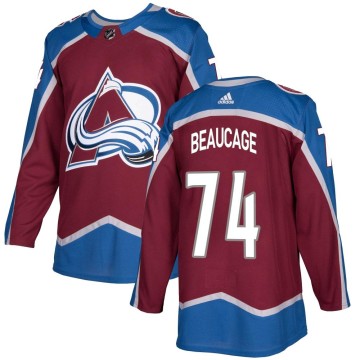 Authentic Adidas Youth Alex Beaucage Colorado Avalanche Burgundy Home Jersey -