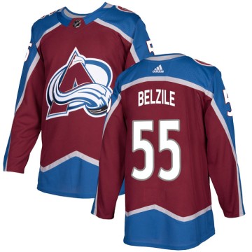 Authentic Adidas Youth Alex Belzile Colorado Avalanche Burgundy Home Jersey -