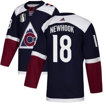 Authentic Adidas Youth Alex Newhook Colorado Avalanche Alternate 2022 Stanley Cup Final Patch Jersey - Navy