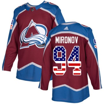 Authentic Adidas Youth Andrei Mironov Colorado Avalanche Burgundy USA Flag Fashion Jersey - Red