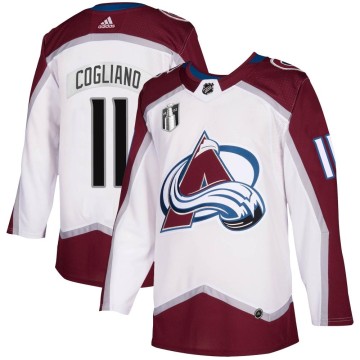 Authentic Adidas Youth Andrew Cogliano Colorado Avalanche 2020/21 Away 2022 Stanley Cup Final Patch Jersey - White