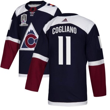 Authentic Adidas Youth Andrew Cogliano Colorado Avalanche Alternate 2022 Stanley Cup Champions Jersey - Navy