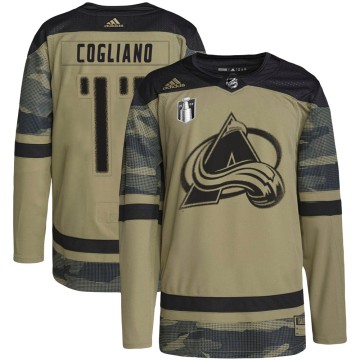 Authentic Adidas Youth Andrew Cogliano Colorado Avalanche Military Appreciation Practice 2022 Stanley Cup Final Patch Jersey - C