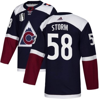 Authentic Adidas Youth Ben Storm Colorado Avalanche Alternate 2022 Stanley Cup Final Patch Jersey - Navy