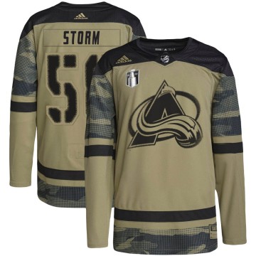 Authentic Adidas Youth Ben Storm Colorado Avalanche Military Appreciation Practice 2022 Stanley Cup Final Patch Jersey - Camo