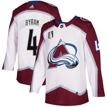 Authentic Adidas Youth Bowen Byram Colorado Avalanche 2020/21 Away 2022 Stanley Cup Final Patch Jersey - White