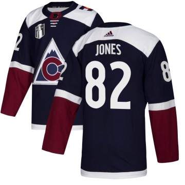 Authentic Adidas Youth Caleb Jones Colorado Avalanche Alternate 2022 Stanley Cup Final Patch Jersey - Navy