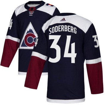 Authentic Adidas Youth Carl Soderberg Colorado Avalanche Alternate Jersey - Navy