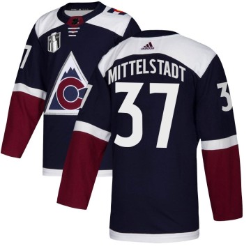 Authentic Adidas Youth Casey Mittelstadt Colorado Avalanche Alternate 2022 Stanley Cup Final Patch Jersey - Navy