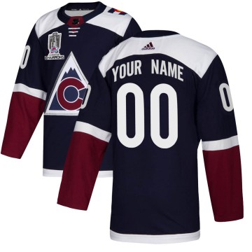 Authentic Adidas Youth Custom Colorado Avalanche Custom Alternate 2022 Stanley Cup Champions Jersey - Navy