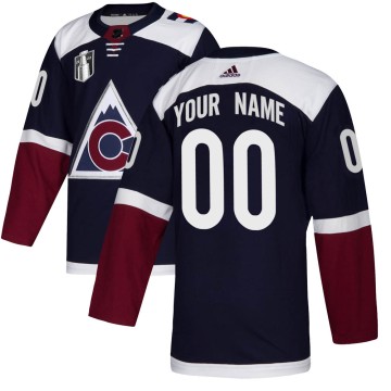 Authentic Adidas Youth Custom Colorado Avalanche Custom Alternate 2022 Stanley Cup Final Patch Jersey - Navy