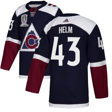 Authentic Adidas Youth Darren Helm Colorado Avalanche Alternate 2022 Stanley Cup Champions Jersey - Navy