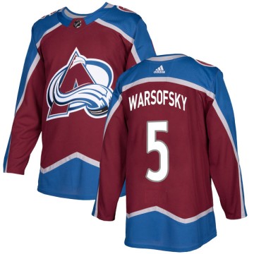 Authentic Adidas Youth David Warsofsky Colorado Avalanche Burgundy Home Jersey -