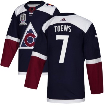 Authentic Adidas Youth Devon Toews Colorado Avalanche Alternate 2022 Stanley Cup Champions Jersey - Navy