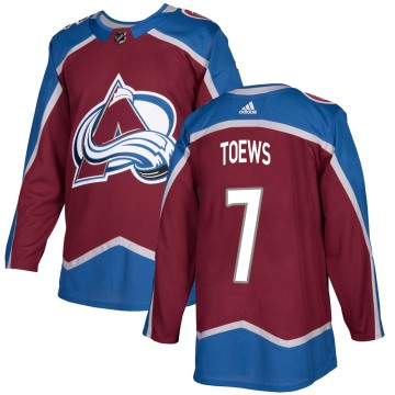 Authentic Adidas Youth Devon Toews Colorado Avalanche Burgundy Home Jersey -