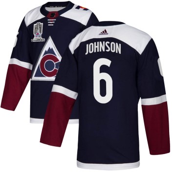 Authentic Adidas Youth Erik Johnson Colorado Avalanche Alternate 2022 Stanley Cup Champions Jersey - Navy