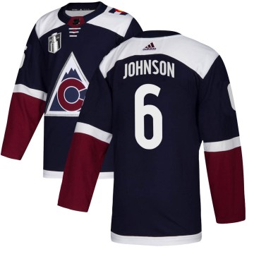 Authentic Adidas Youth Erik Johnson Colorado Avalanche Alternate 2022 Stanley Cup Final Patch Jersey - Navy