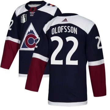 Authentic Adidas Youth Fredrik Olofsson Colorado Avalanche Alternate 2022 Stanley Cup Final Patch Jersey - Navy