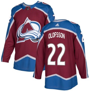 Authentic Adidas Youth Fredrik Olofsson Colorado Avalanche Burgundy Home Jersey -