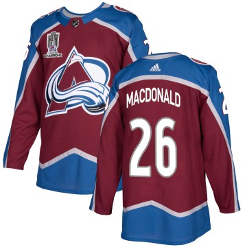 Authentic Adidas Youth Jacob MacDonald Colorado Avalanche Burgundy Home 2022 Stanley Cup Champions Jersey -
