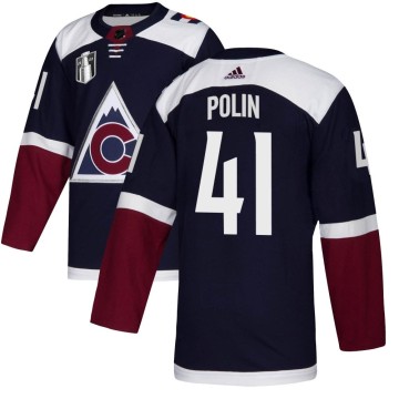 Authentic Adidas Youth Jason Polin Colorado Avalanche Alternate 2022 Stanley Cup Final Patch Jersey - Navy