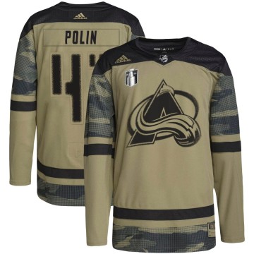 Authentic Adidas Youth Jason Polin Colorado Avalanche Military Appreciation Practice 2022 Stanley Cup Final Patch Jersey - Camo