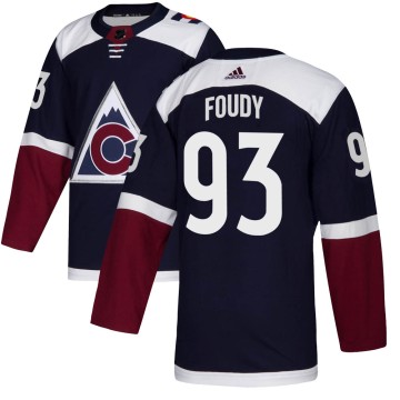 Authentic Adidas Youth Jean-Luc Foudy Colorado Avalanche Alternate Jersey - Navy
