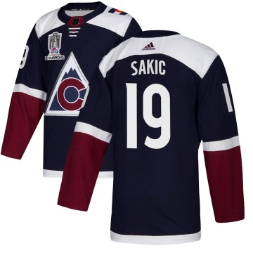 Authentic Adidas Youth Joe Sakic Colorado Avalanche Alternate 2022 Stanley Cup Champions Jersey - Navy