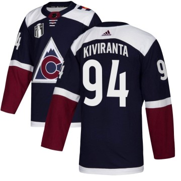 Authentic Adidas Youth Joel Kiviranta Colorado Avalanche Alternate 2022 Stanley Cup Final Patch Jersey - Navy
