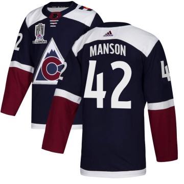 Authentic Adidas Youth Josh Manson Colorado Avalanche Alternate 2022 Stanley Cup Champions Jersey - Navy