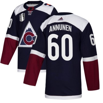 Authentic Adidas Youth Justus Annunen Colorado Avalanche Alternate 2022 Stanley Cup Final Patch Jersey - Navy