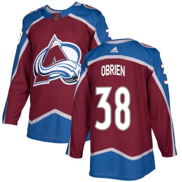 Authentic Adidas Youth Liam OBrien Colorado Avalanche Burgundy Home Jersey -