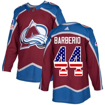 Authentic Adidas Youth Mark Barberio Colorado Avalanche Burgundy USA Flag Fashion Jersey - Red