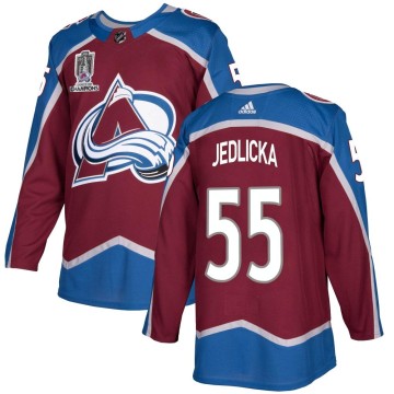Authentic Adidas Youth Maros Jedlicka Colorado Avalanche Burgundy Home 2022 Stanley Cup Champions Jersey -
