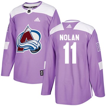 Authentic Adidas Youth Owen Nolan Colorado Avalanche Fights Cancer Practice Jersey - Purple
