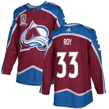 Authentic Adidas Youth Patrick Roy Colorado Avalanche Burgundy Home 2022 Stanley Cup Champions Jersey -