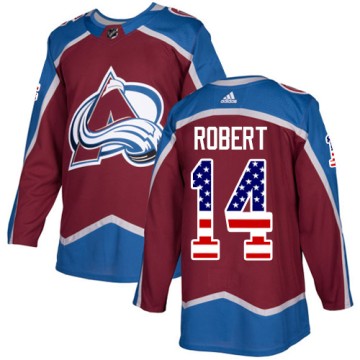 Authentic Adidas Youth Rene Robert Colorado Avalanche Burgundy USA Flag Fashion Jersey - Red