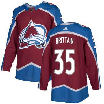 Authentic Adidas Youth Sam Brittain Colorado Avalanche Burgundy Home Jersey -