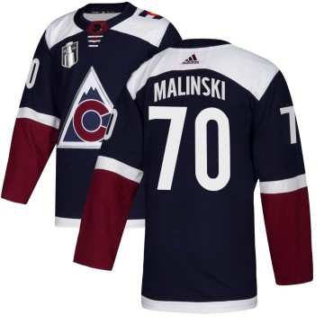 Authentic Adidas Youth Sam Malinski Colorado Avalanche Alternate 2022 Stanley Cup Final Patch Jersey - Navy