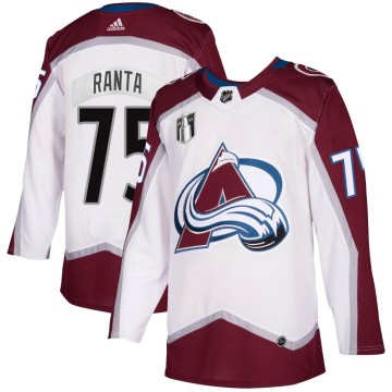 Authentic Adidas Youth Sampo Ranta Colorado Avalanche 2020/21 Away 2022 Stanley Cup Final Patch Jersey - White