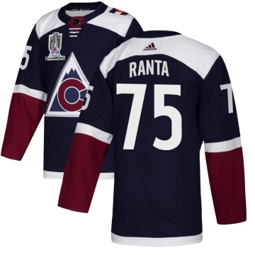 Authentic Adidas Youth Sampo Ranta Colorado Avalanche Alternate 2022 Stanley Cup Champions Jersey - Navy