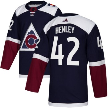 Authentic Adidas Youth Samuel Henley Colorado Avalanche Alternate Jersey - Navy
