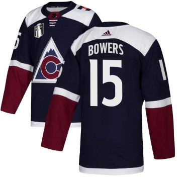 Authentic Adidas Youth Shane Bowers Colorado Avalanche Alternate 2022 Stanley Cup Final Patch Jersey - Navy