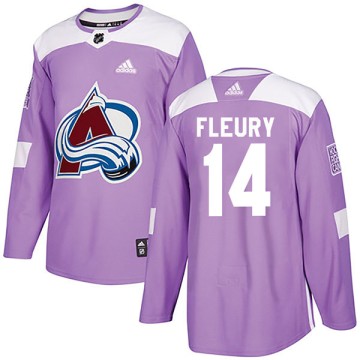 Authentic Adidas Youth Theoren Fleury Colorado Avalanche Fights Cancer Practice Jersey - Purple
