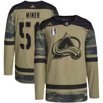 Authentic Adidas Youth Trent Miner Colorado Avalanche Military Appreciation Practice 2022 Stanley Cup Final Patch Jersey - Camo