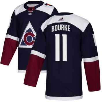 Authentic Adidas Youth Troy Bourke Colorado Avalanche Alternate Jersey - Navy