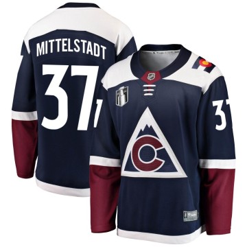 Breakaway Fanatics Branded Men's Casey Mittelstadt Colorado Avalanche Alternate 2022 Stanley Cup Final Patch Jersey - Navy