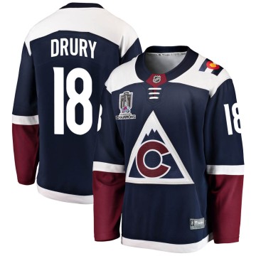 Breakaway Fanatics Branded Men's Chris Drury Colorado Avalanche Alternate 2022 Stanley Cup Champions Jersey - Navy
