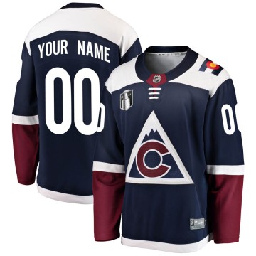 Breakaway Fanatics Branded Men's Custom Colorado Avalanche Custom Alternate 2022 Stanley Cup Final Patch Jersey - Navy